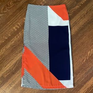 Topshop Cutabout Geo Split Midi Pencil Skirt